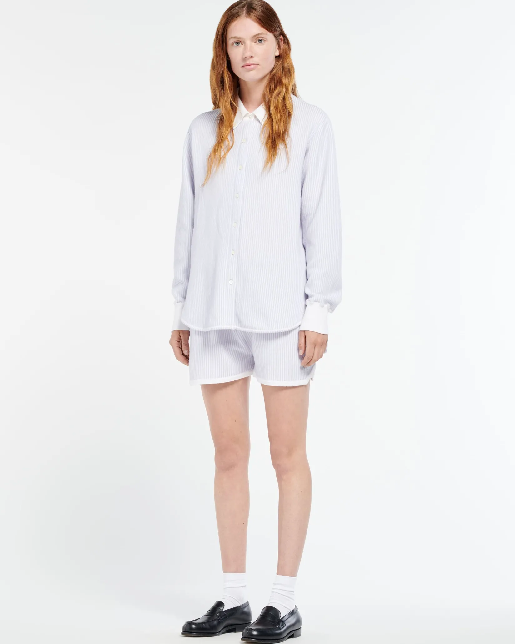 Women Barrie Cashmere and cotton striped shirt