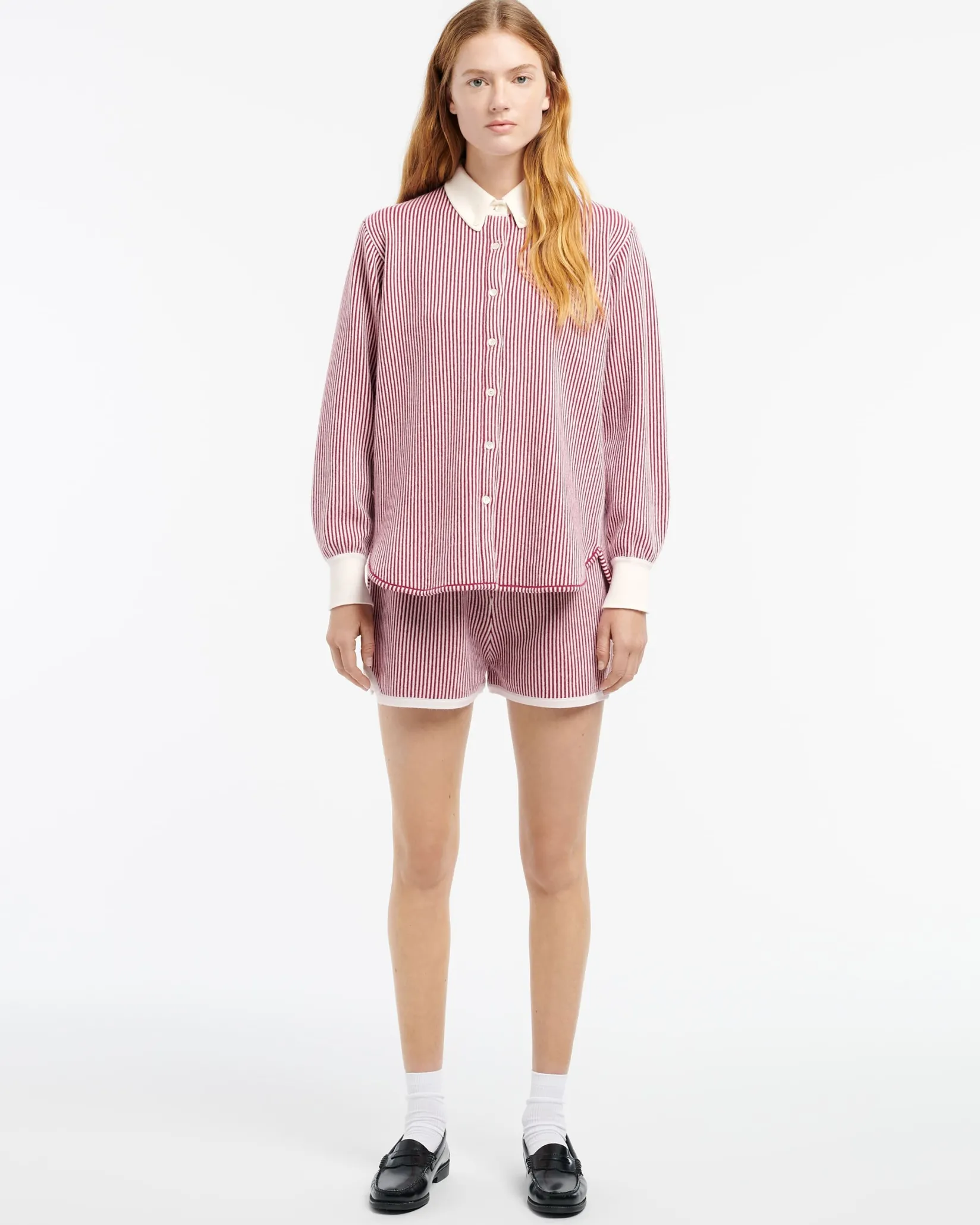 Women Barrie Cashmere and cotton striped shirt