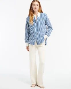 Women Barrie Cashmere and cotton striped shirt