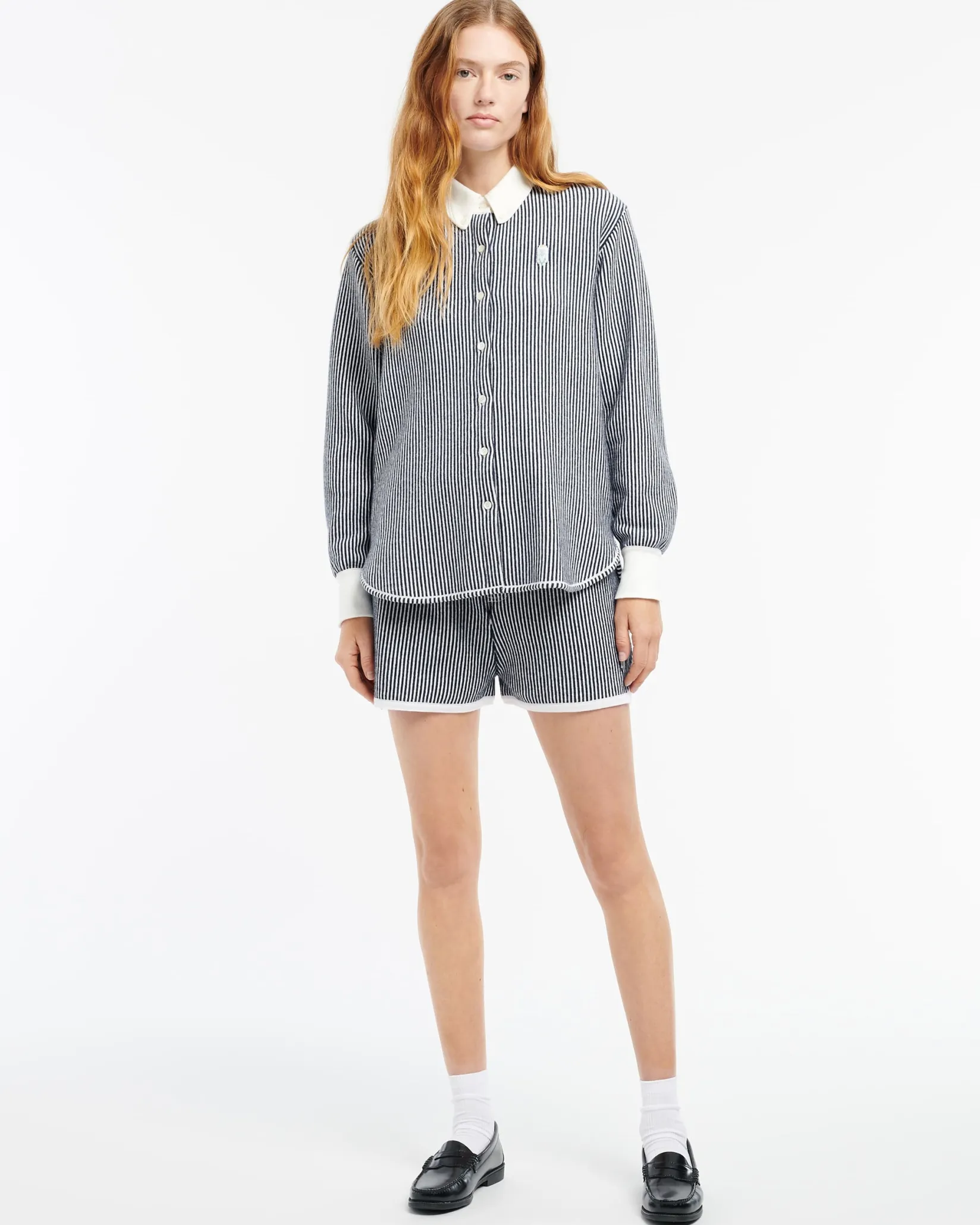 Women Barrie Cashmere and cotton striped shorts
