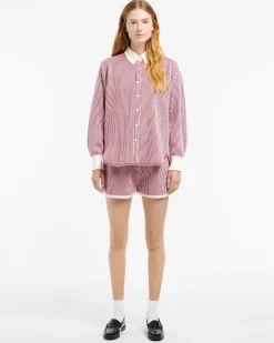 Women Barrie Cashmere and cotton striped shorts