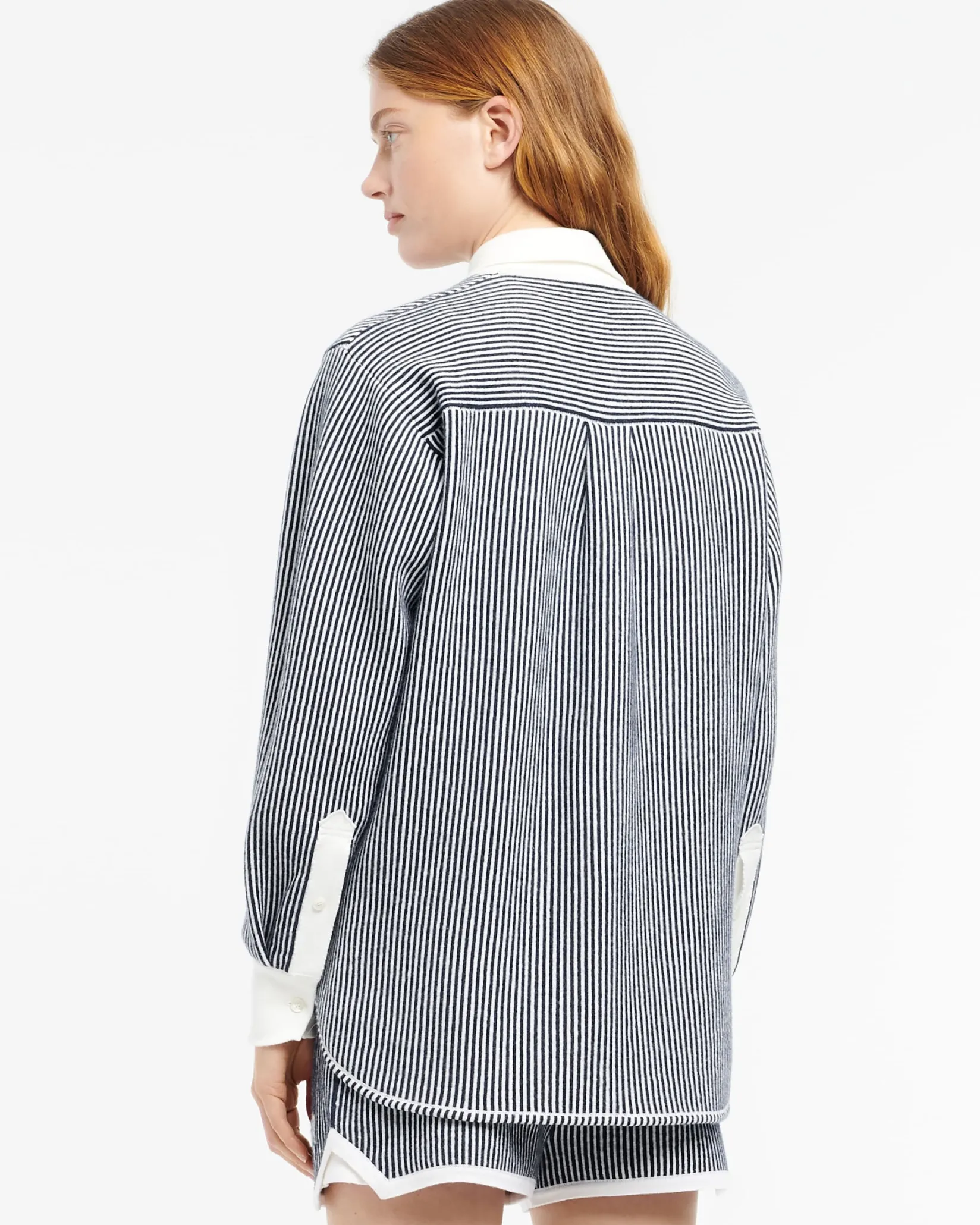 Women Barrie Cashmere and cotton striped shirt