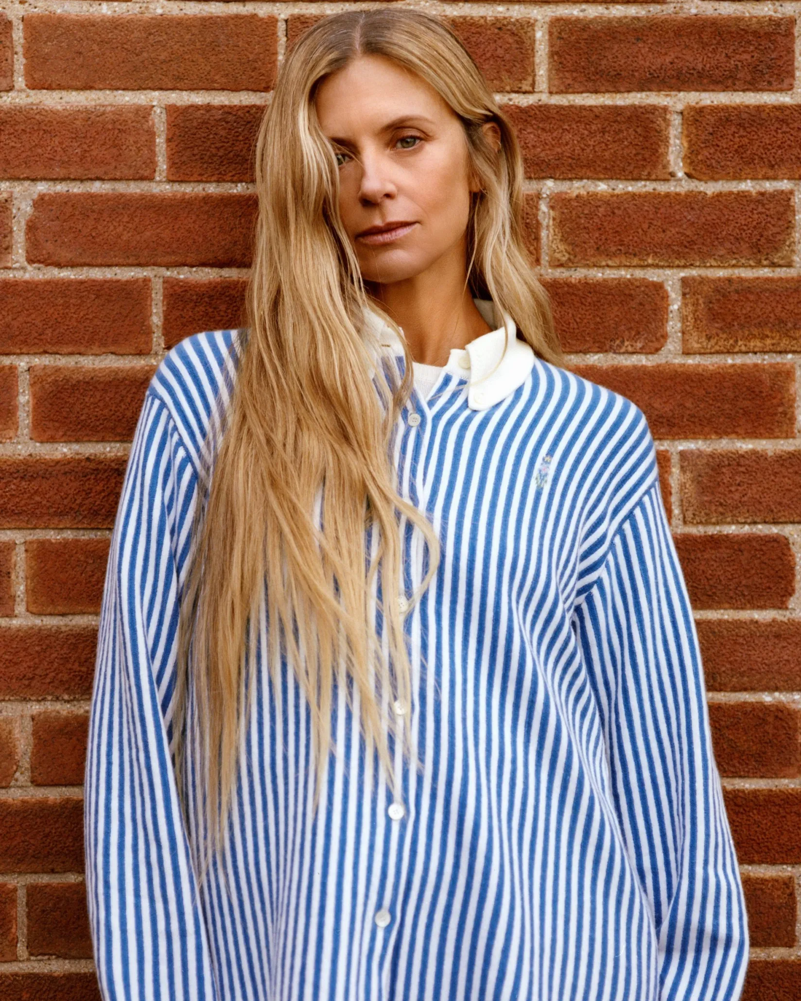 Women Barrie Cashmere and cotton striped shirt
