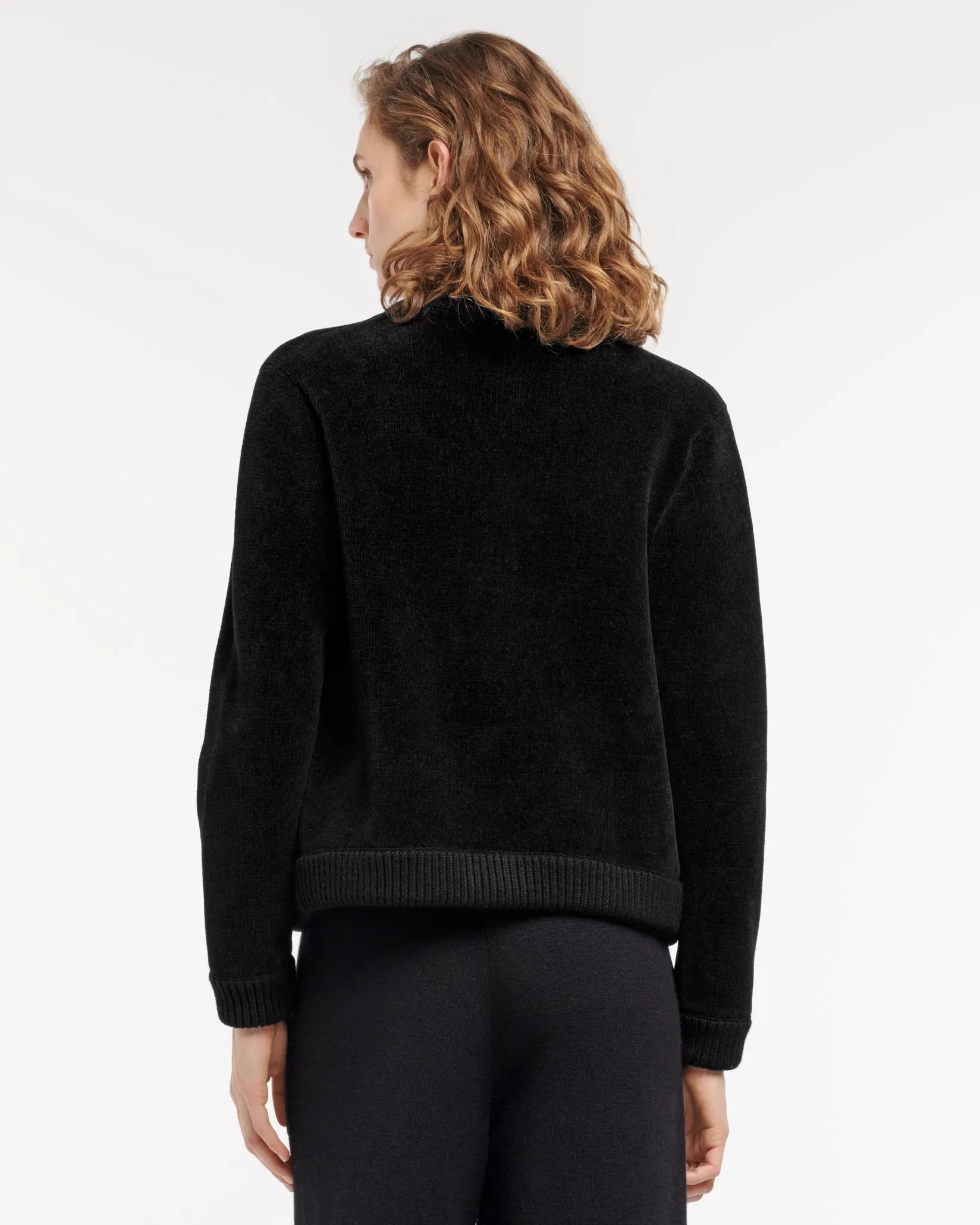 Women Barrie Cashmere and cotton velvet-effect cardigan