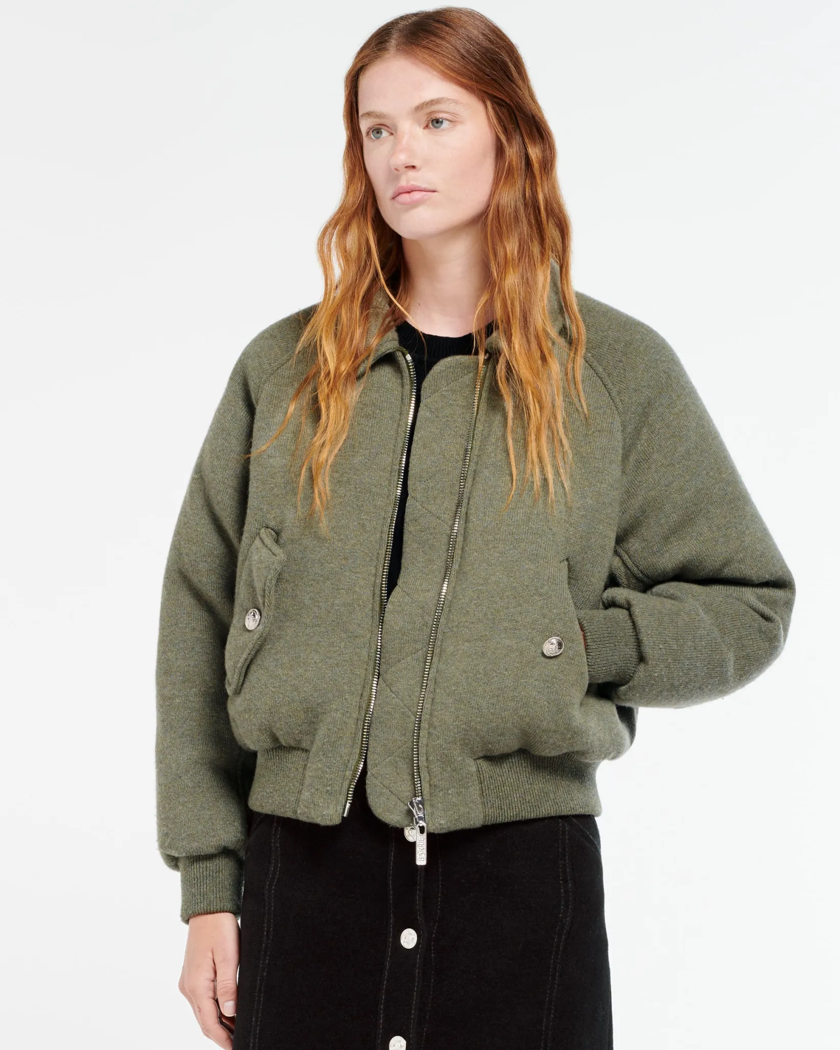 Women Barrie Cashmere and wool bomber jacket