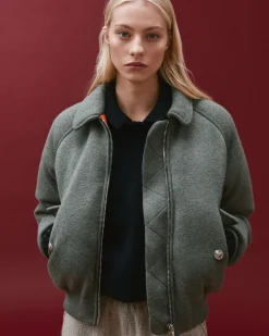 Women Barrie Cashmere and wool bomber jacket
