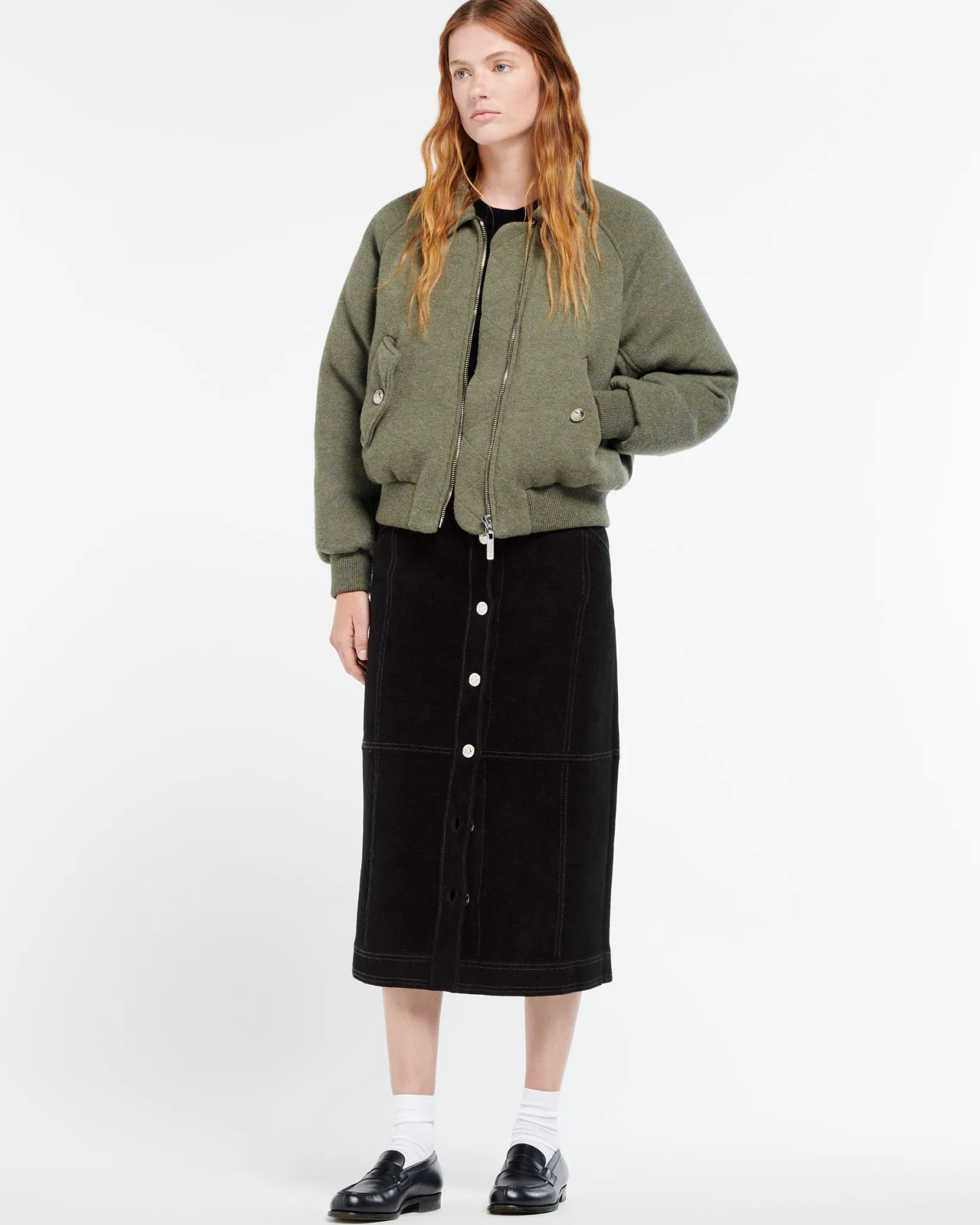 Women Barrie Cashmere and wool bomber jacket