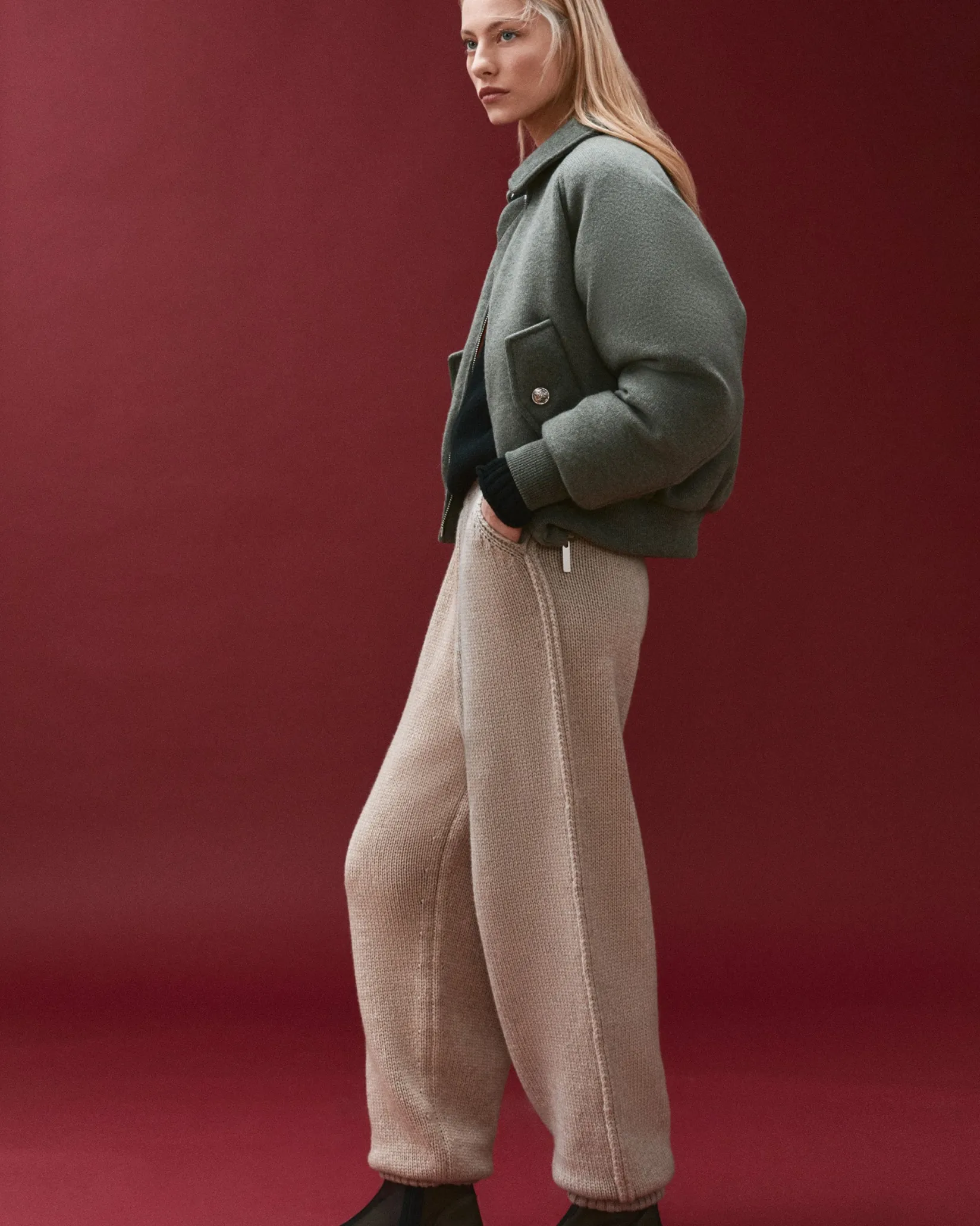 Women Barrie Cashmere and wool bomber jacket