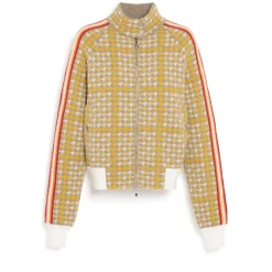 Women Barrie Cashmere and wool jacket with houndstooth pattern