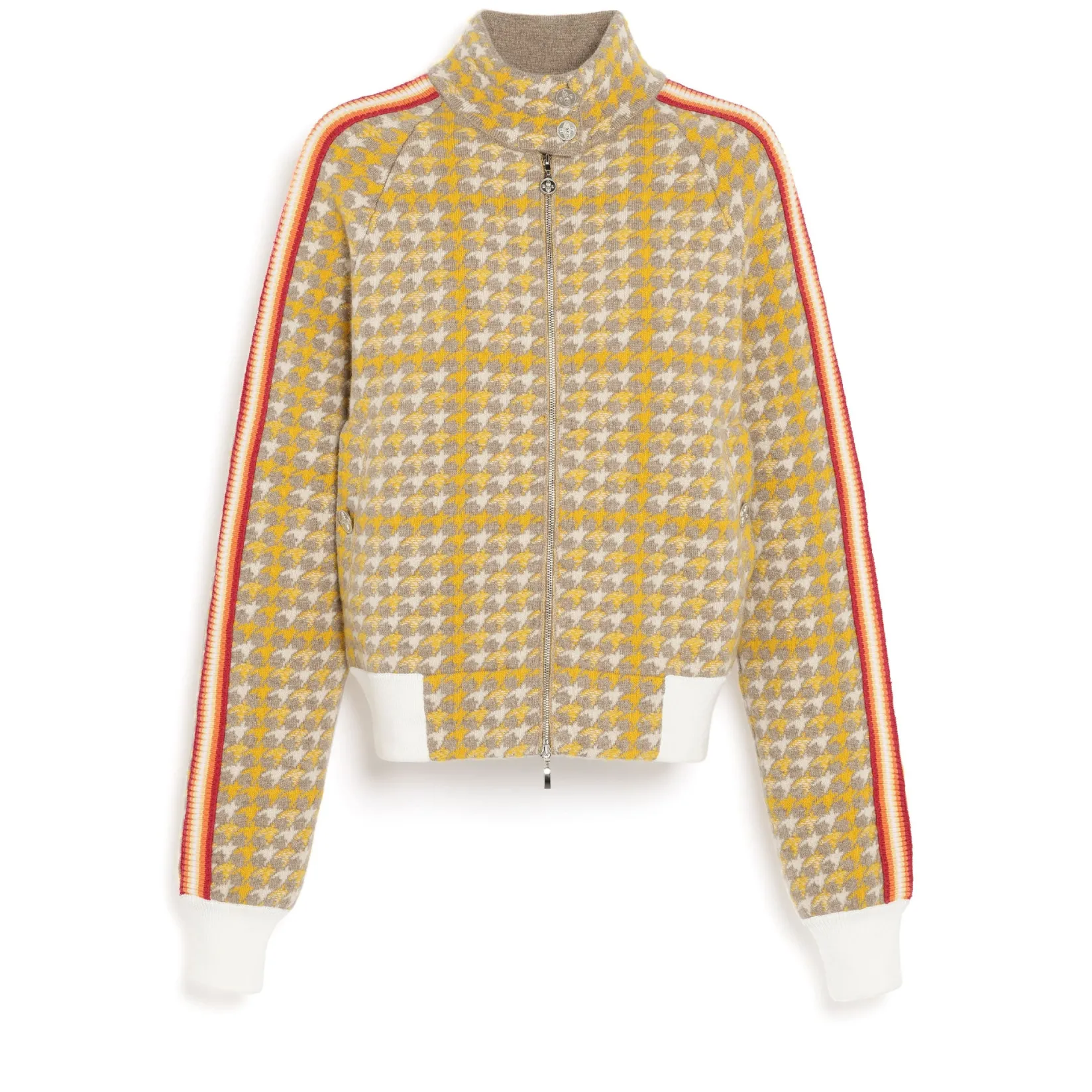 Women Barrie Cashmere and wool jacket with houndstooth pattern