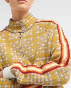 Women Barrie Cashmere and wool jacket with houndstooth pattern