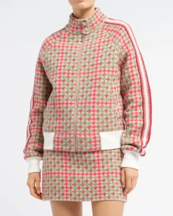 Women Barrie Cashmere and wool skirt with houndstooth pattern