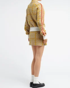 Women Barrie Cashmere and wool skirt with houndstooth pattern