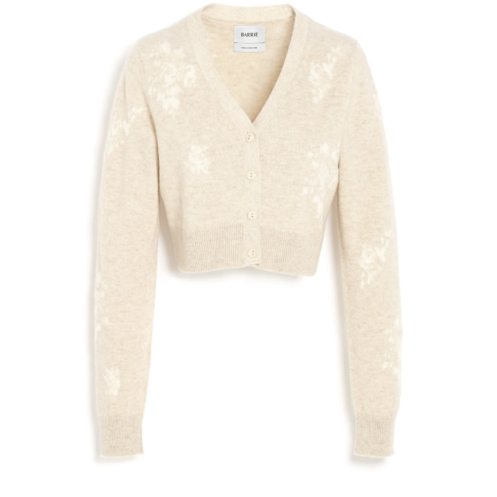 Women Barrie Cashmere cardigan with a floral motif