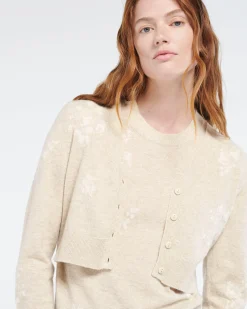 Women Barrie Cashmere cardigan with a floral motif