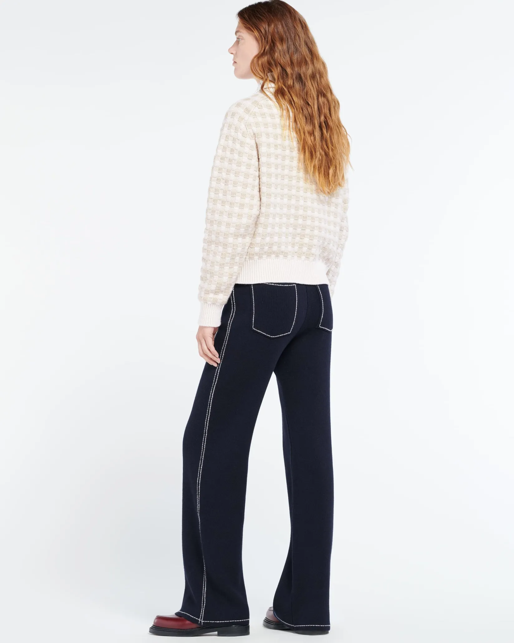 Women Barrie Cashmere jacket with a gingham motif