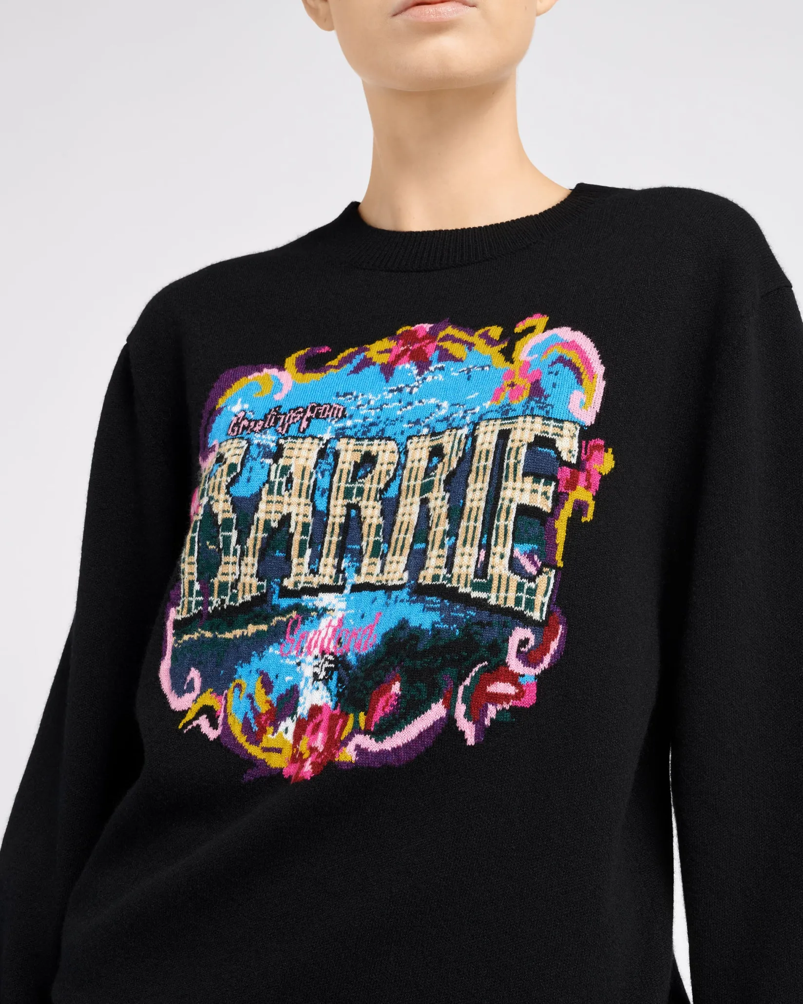Women Barrie Cashmere jumper with bouquet motif