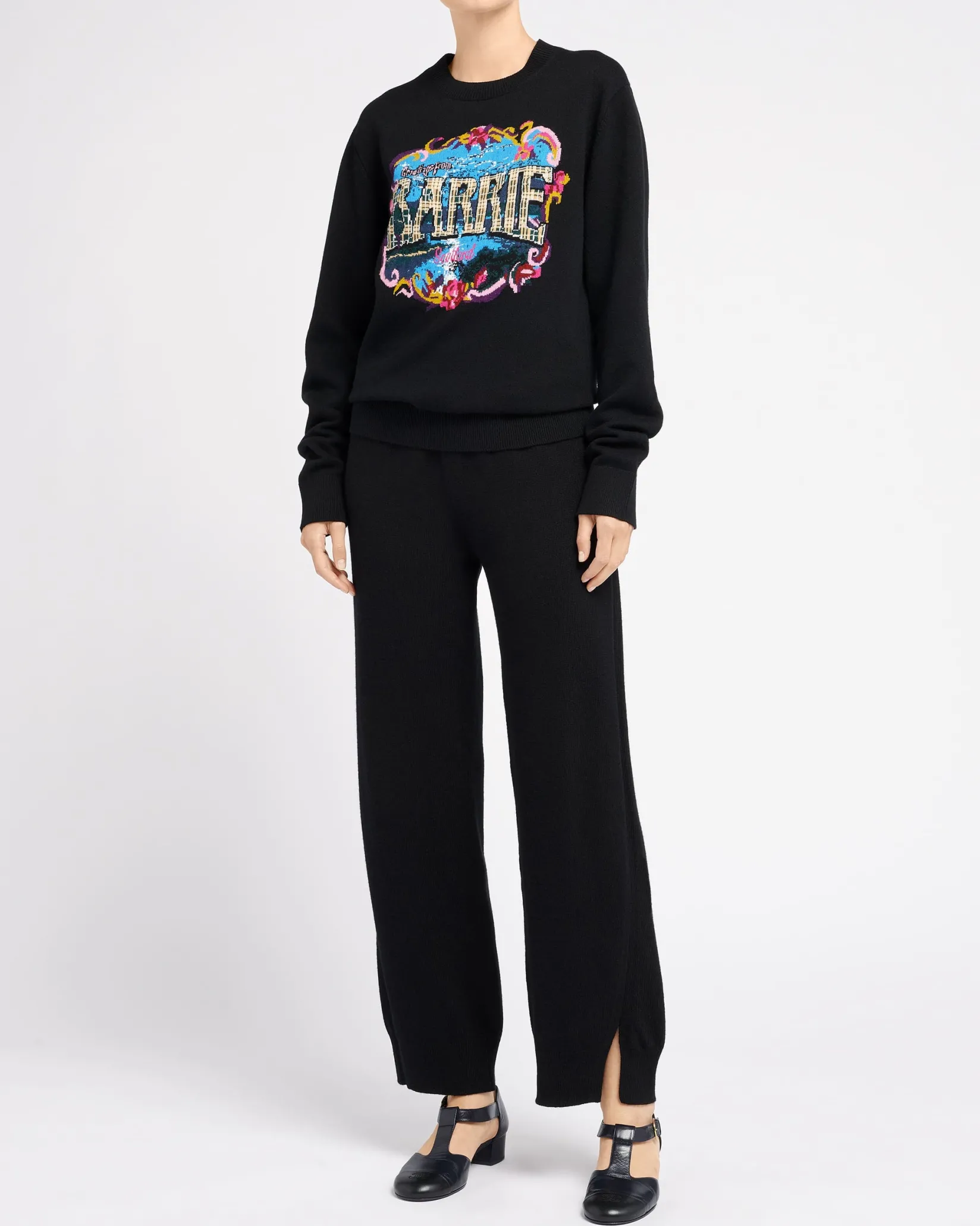 Women Barrie Cashmere jumper with bouquet motif