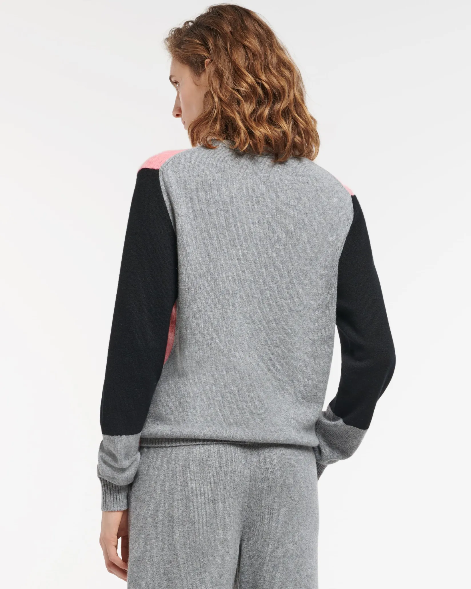 Women Barrie Cashmere jumper with coloured inserts
