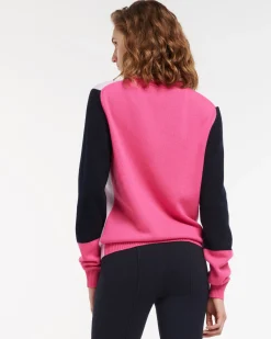 Women Barrie Cashmere jumper with coloured inserts