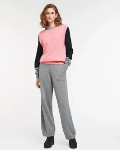 Women Barrie Cashmere jumper with coloured inserts