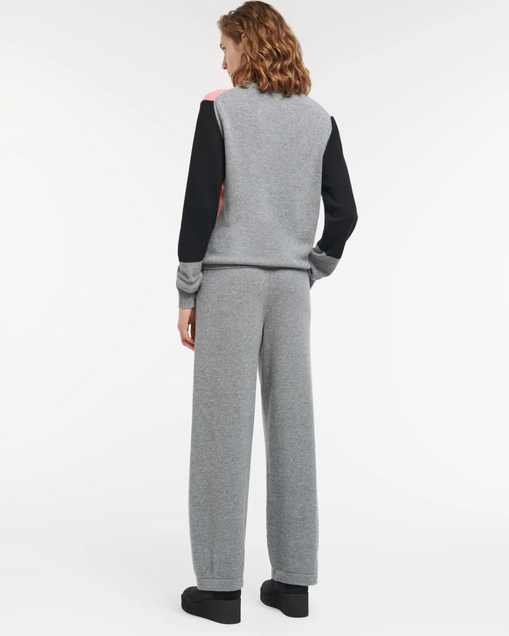 Women Barrie Cashmere jumper with coloured inserts