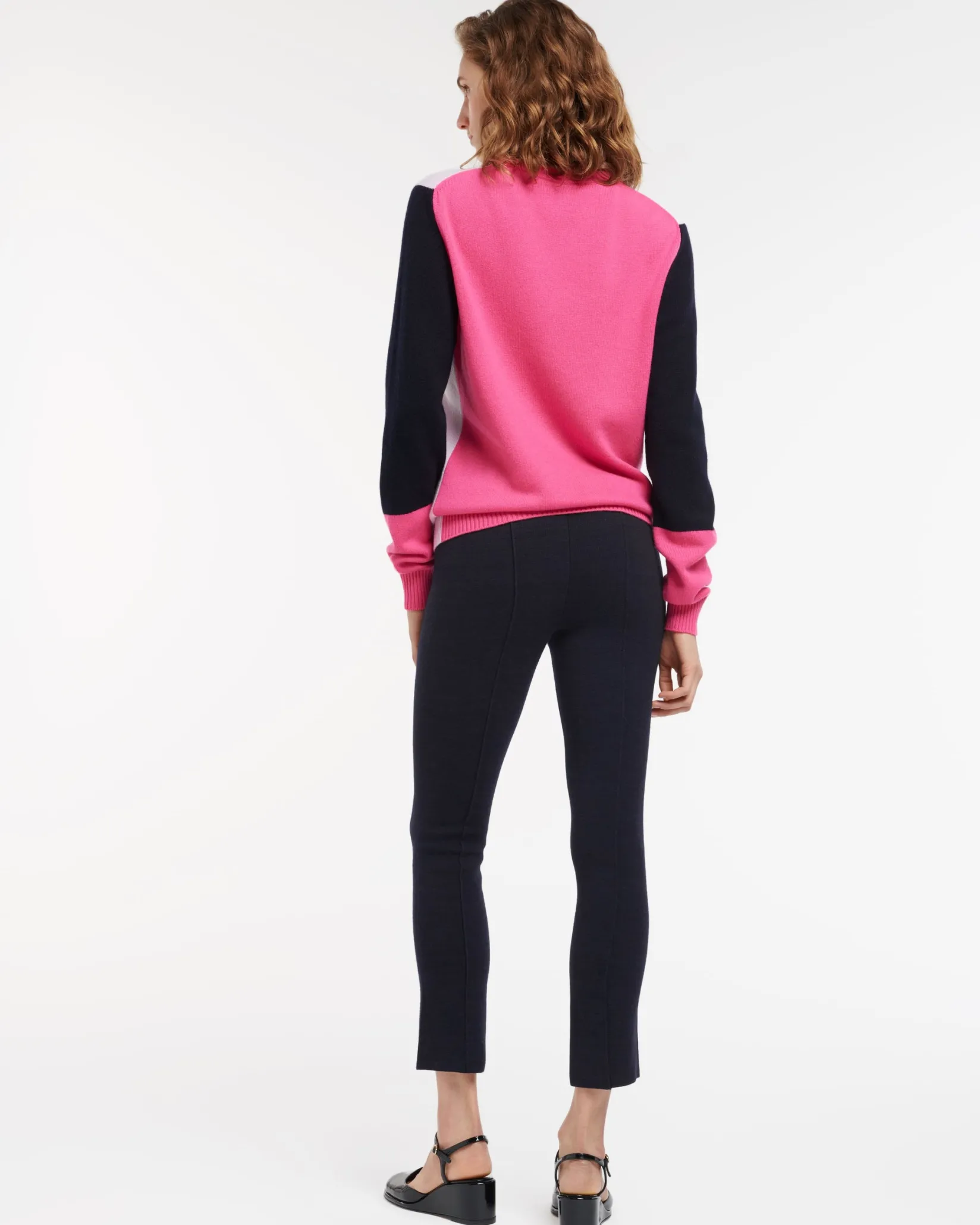 Women Barrie Cashmere jumper with coloured inserts