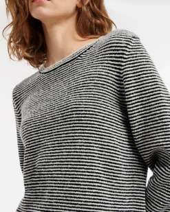 Women Barrie Cashmere jumper with thin stripes