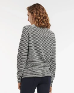 Women Barrie Cashmere jumper with thin stripes