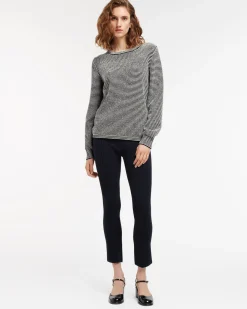 Women Barrie Cashmere jumper with thin stripes