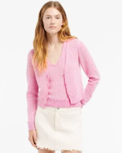 Women Barrie Cashmere lace cardigan