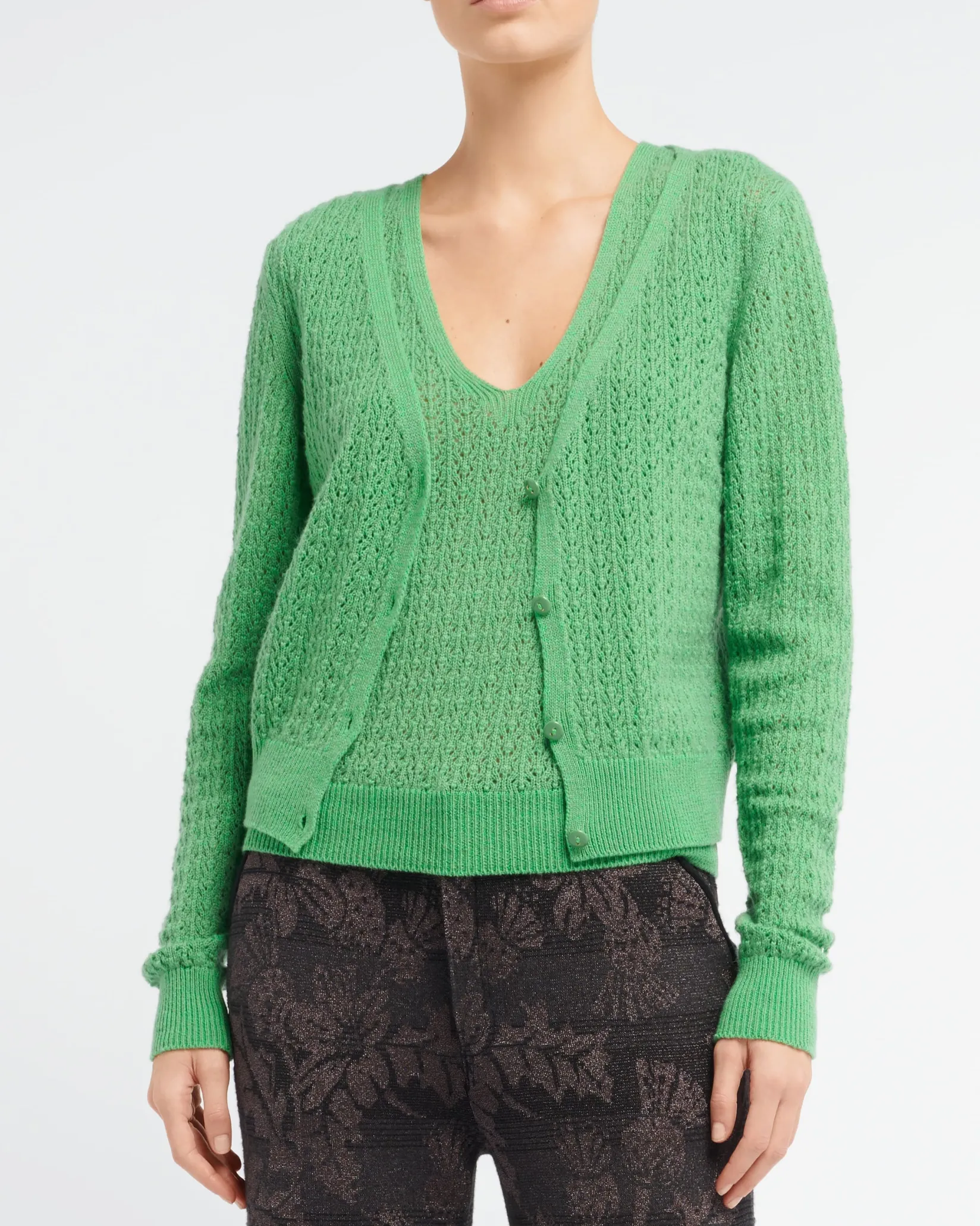 Women Barrie Cashmere lace cardigan