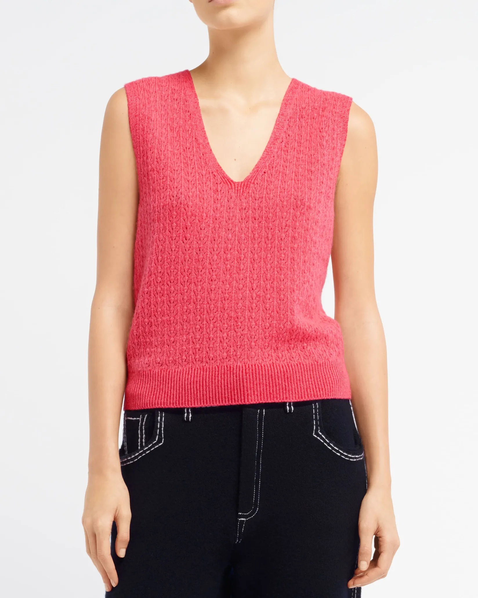 Women Barrie Cashmere lace top