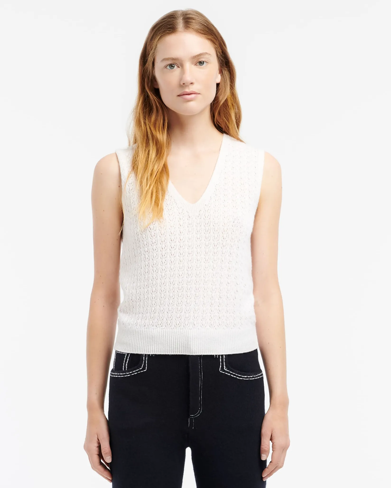 Women Barrie Cashmere lace top