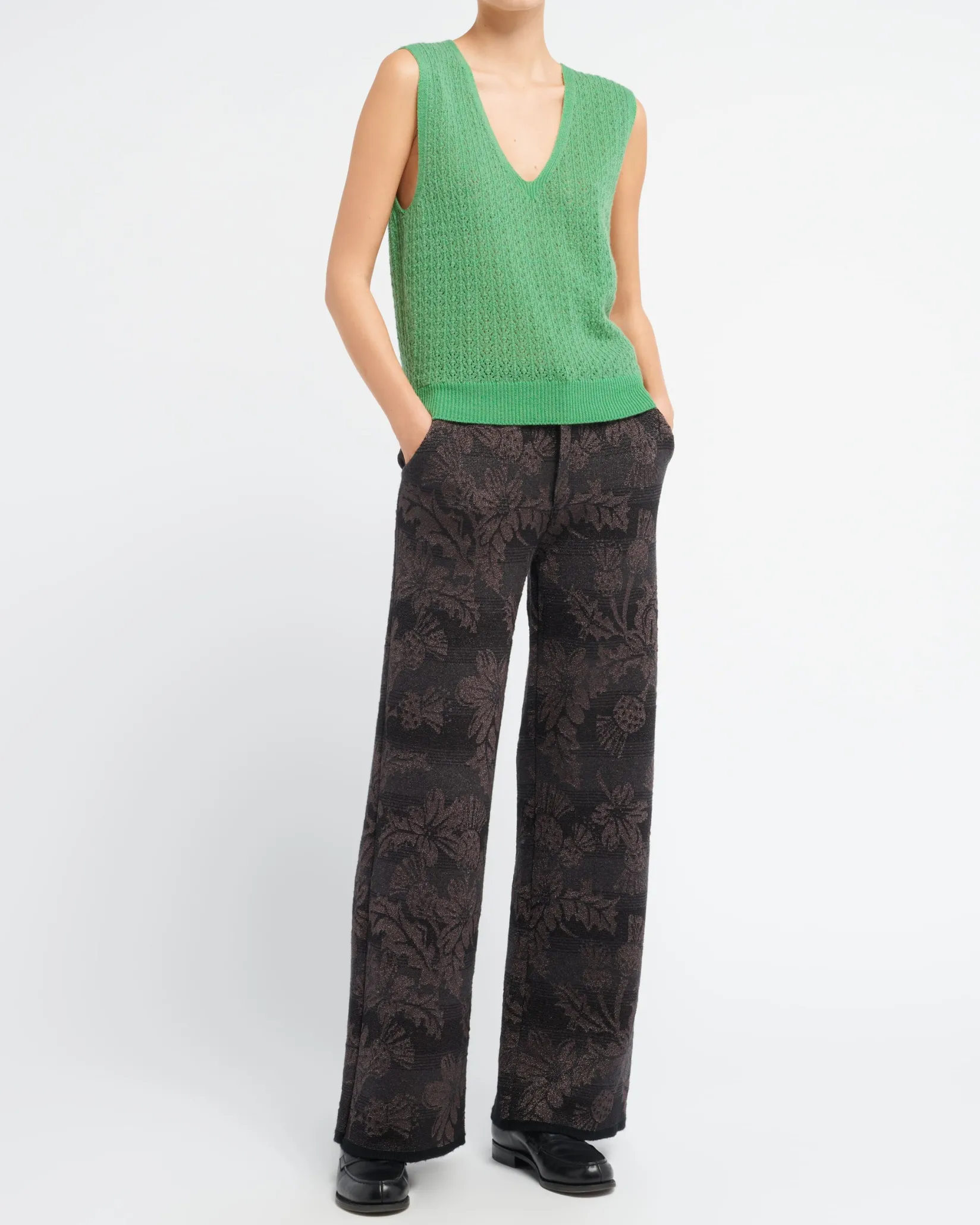 Women Barrie Cashmere lace top