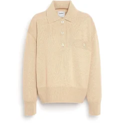 Women Barrie Cashmere polo collar jumper