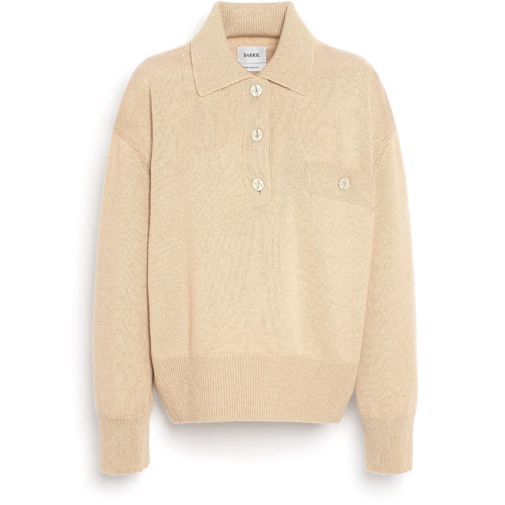 Women Barrie Cashmere polo collar jumper