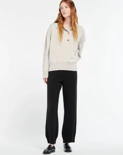Women Barrie Cashmere polo collar jumper