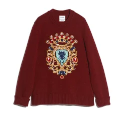 Barrie Cashmere round-neck jumper with jewel pattern