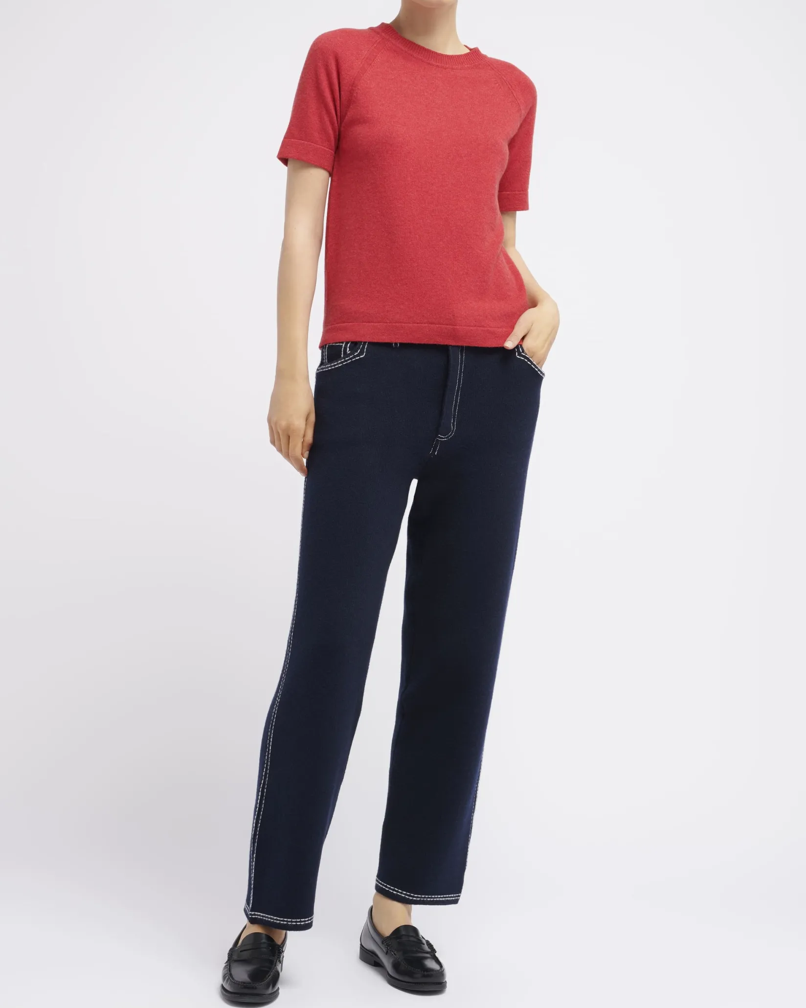 Women Barrie Cashmere short sleeved top