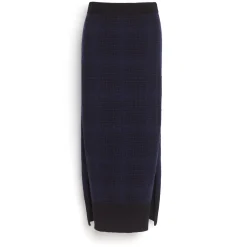 Women Barrie Cashmere skirt with a tartan motif