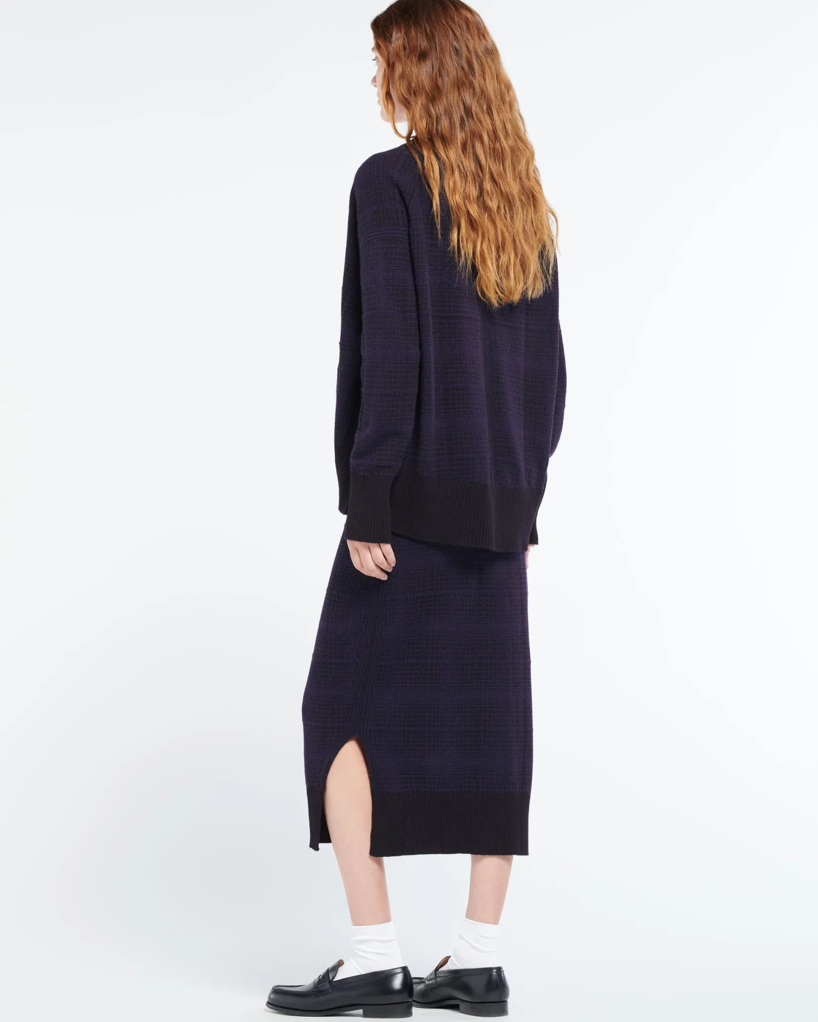 Women Barrie Cashmere skirt with a tartan motif