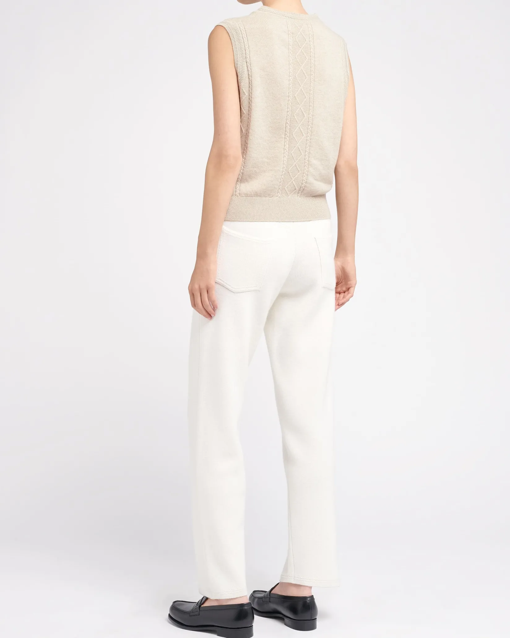 Women Barrie Cashmere sleeveless jumper with "Scottie" motif