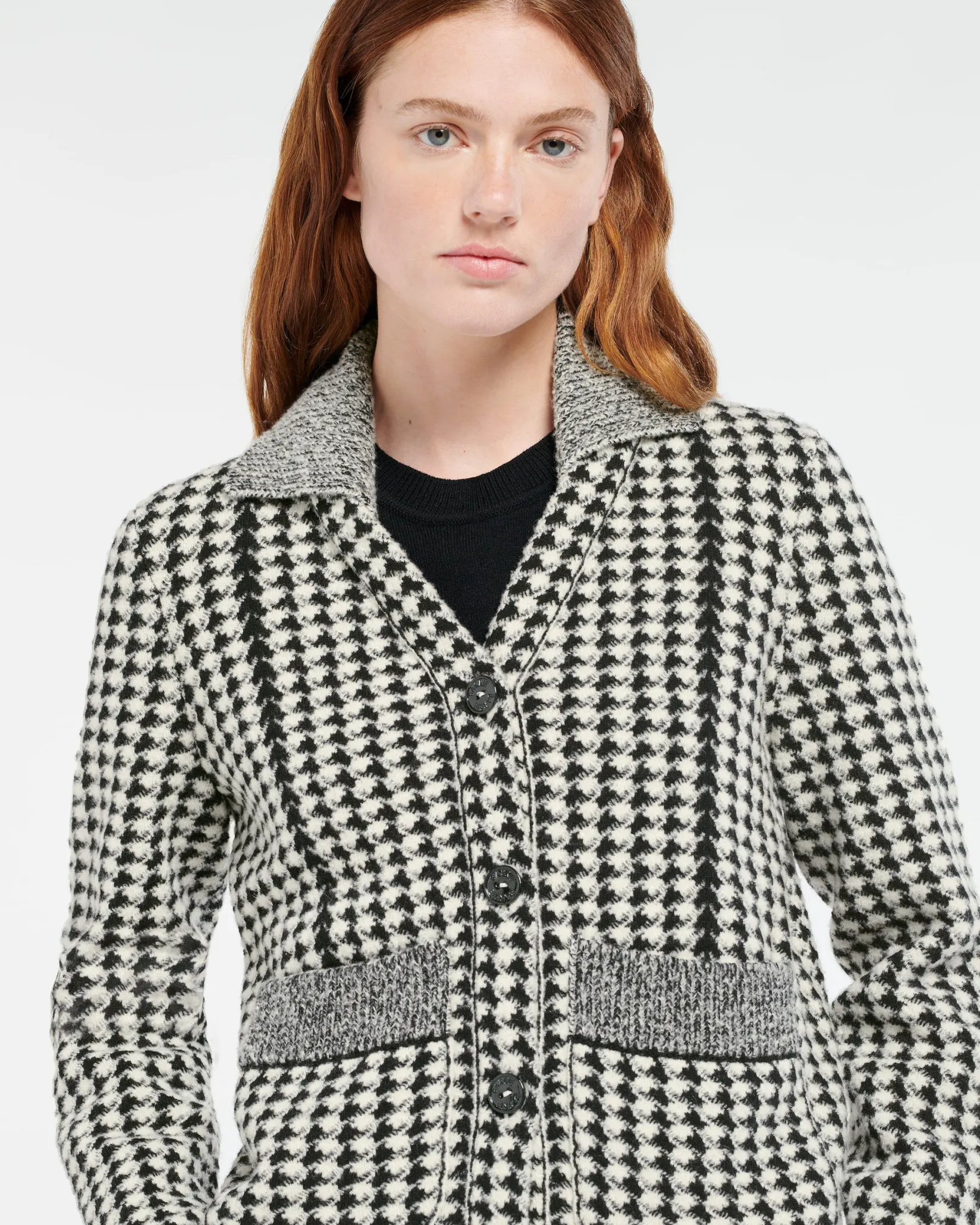 Women Barrie Cashmere suit jacket with a houndstooth motif