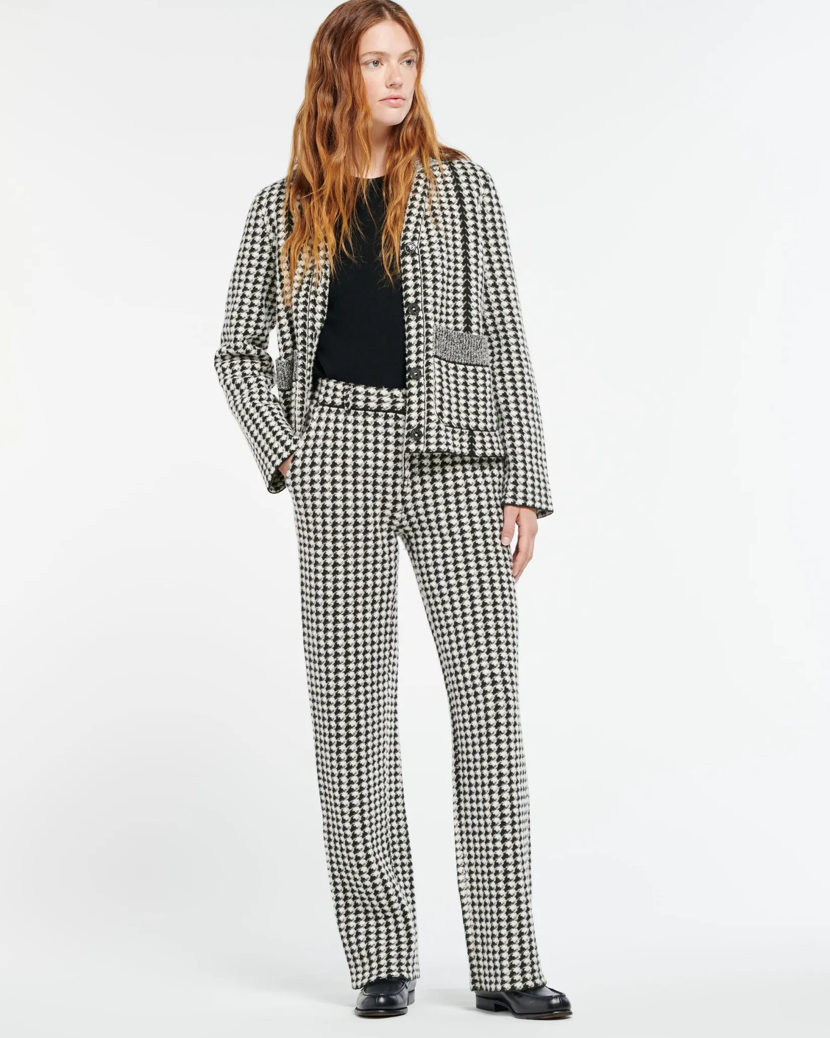 Women Barrie Cashmere suit jacket with a houndstooth motif