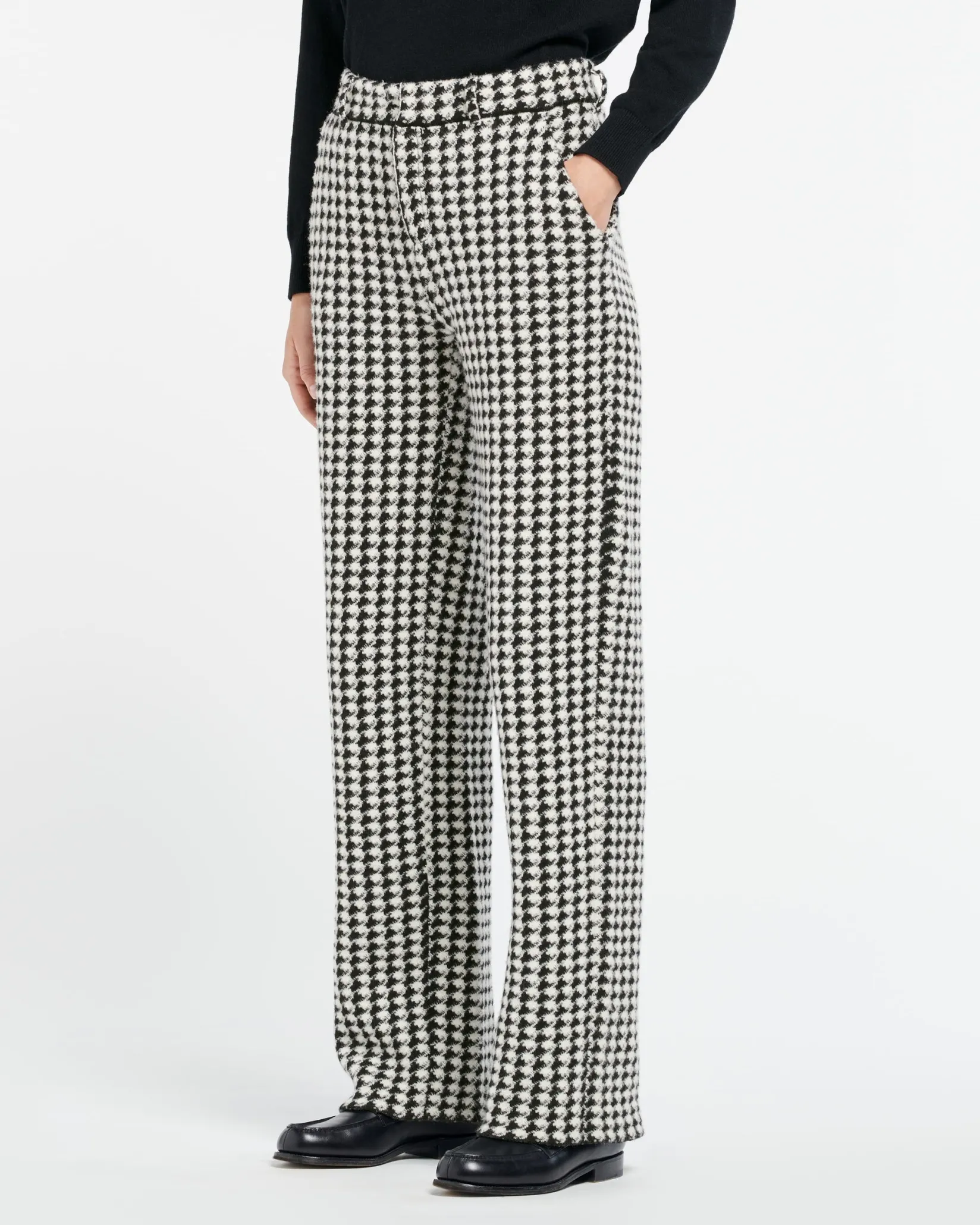 Women Barrie Cashmere suit trousers with a houndstooth motif