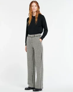 Women Barrie Cashmere suit trousers with a houndstooth motif