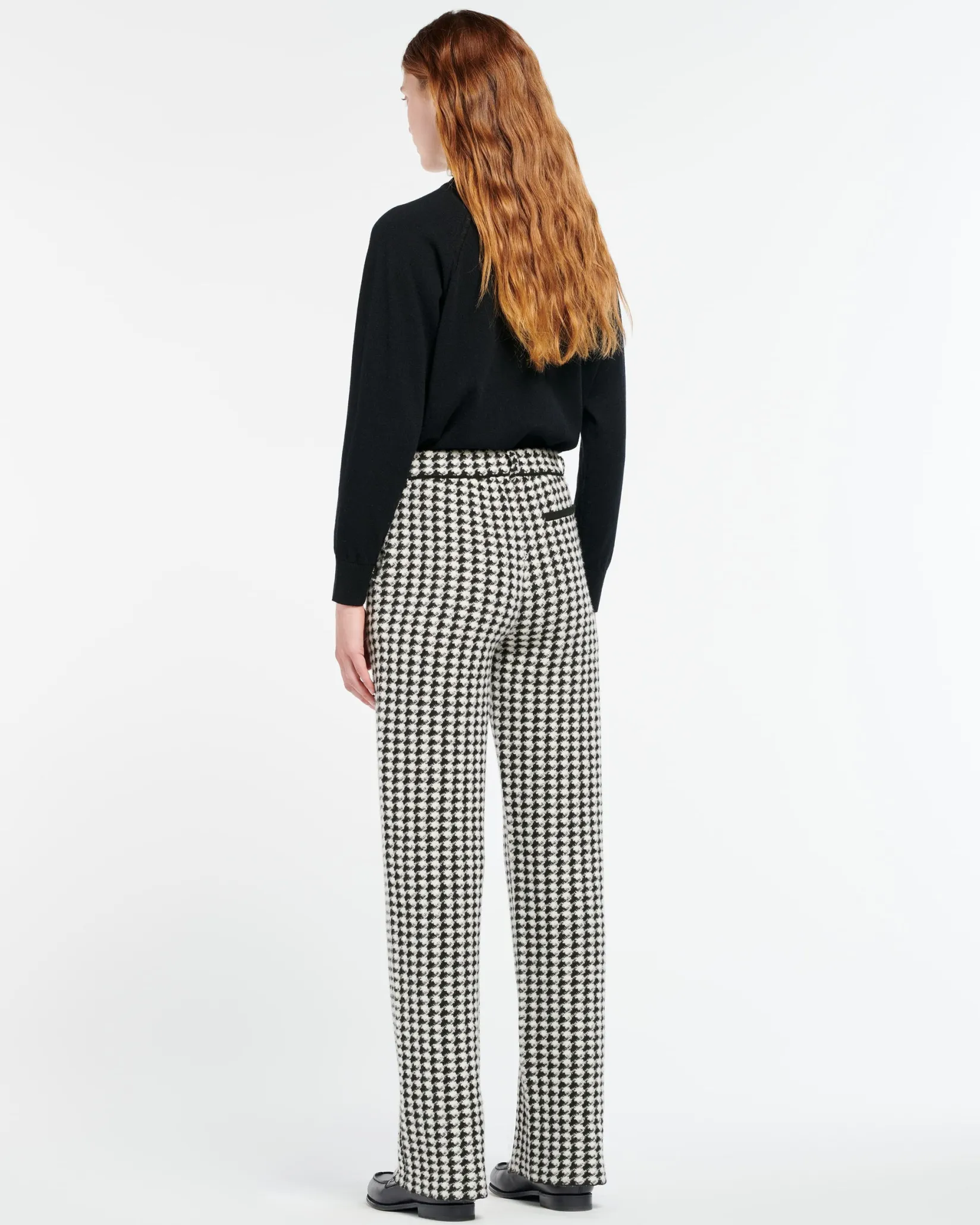 Women Barrie Cashmere suit trousers with a houndstooth motif