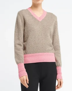 Women Barrie Cashmere V-neck jumper