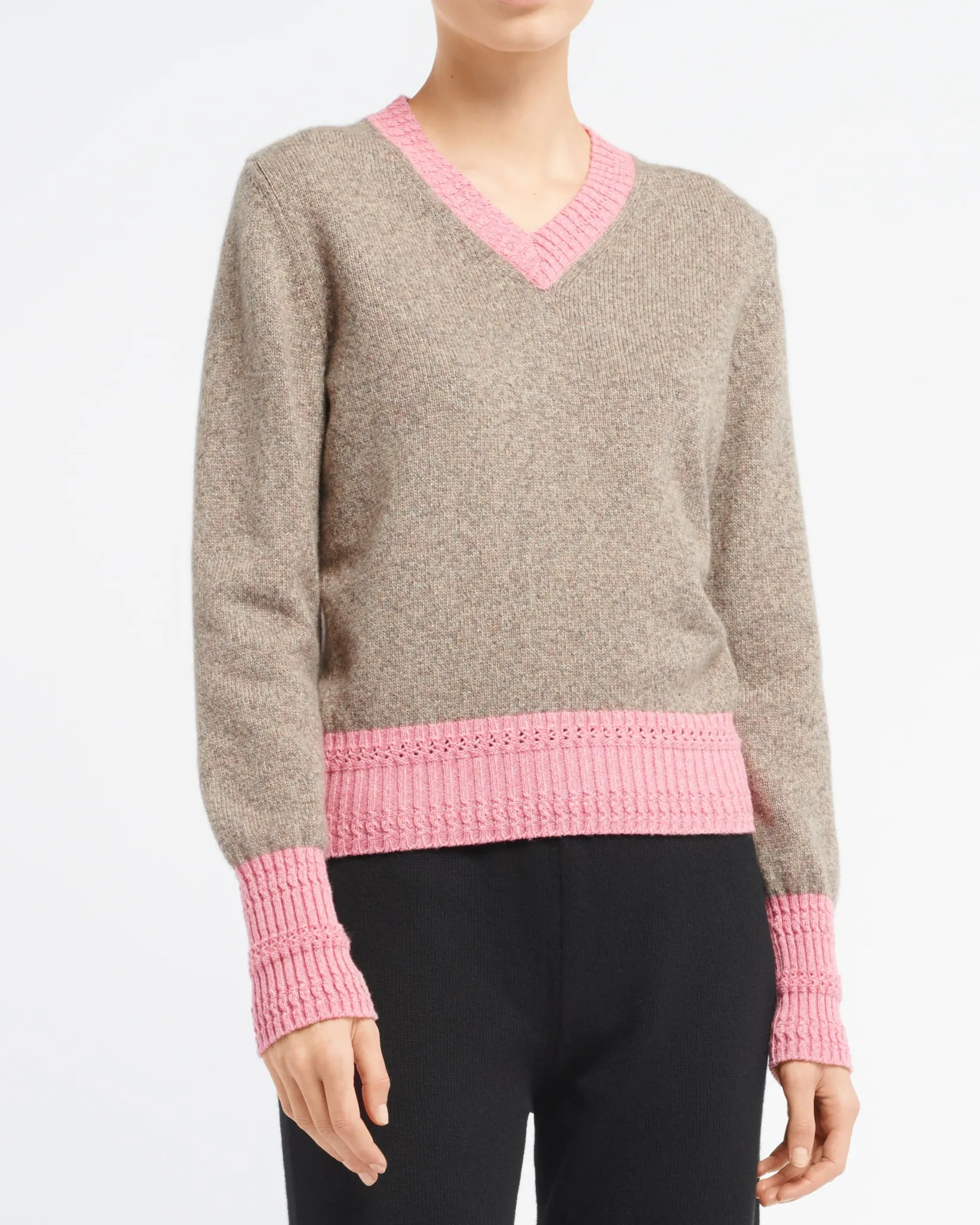 Women Barrie Cashmere V-neck jumper